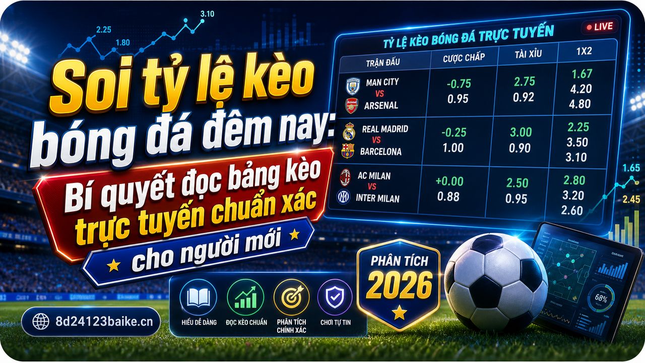 Soi tỷ lệ kèo bóng đá đêm nay: Bí quyết đọc bảng kèo trực tuyến chuẩn xác cho người mới